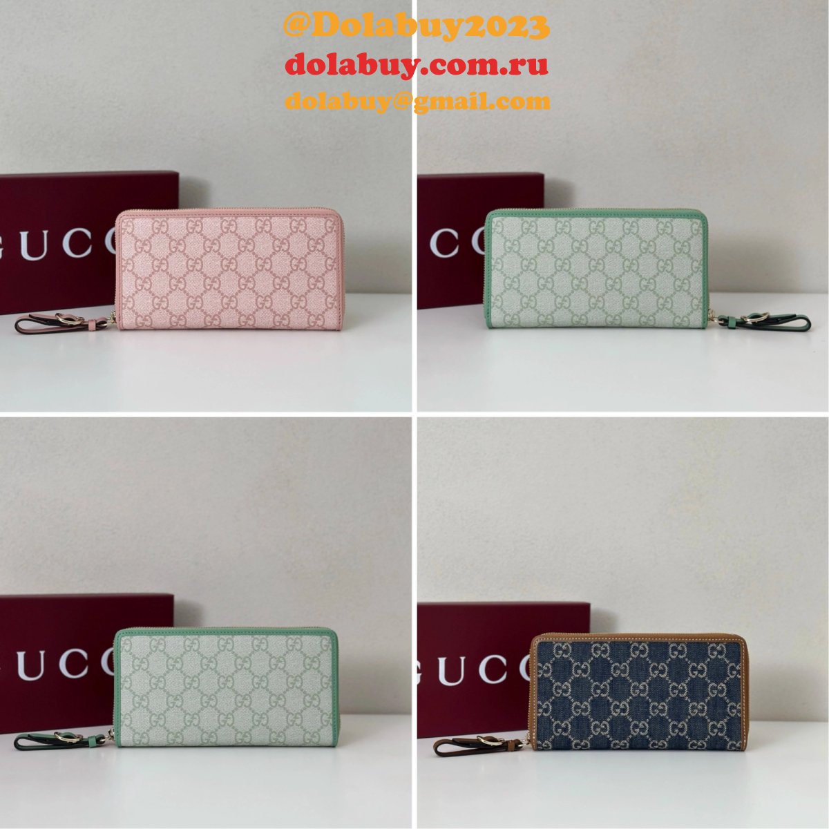 Gucci Designer GG Emblem Zip Around Wallet 819122
