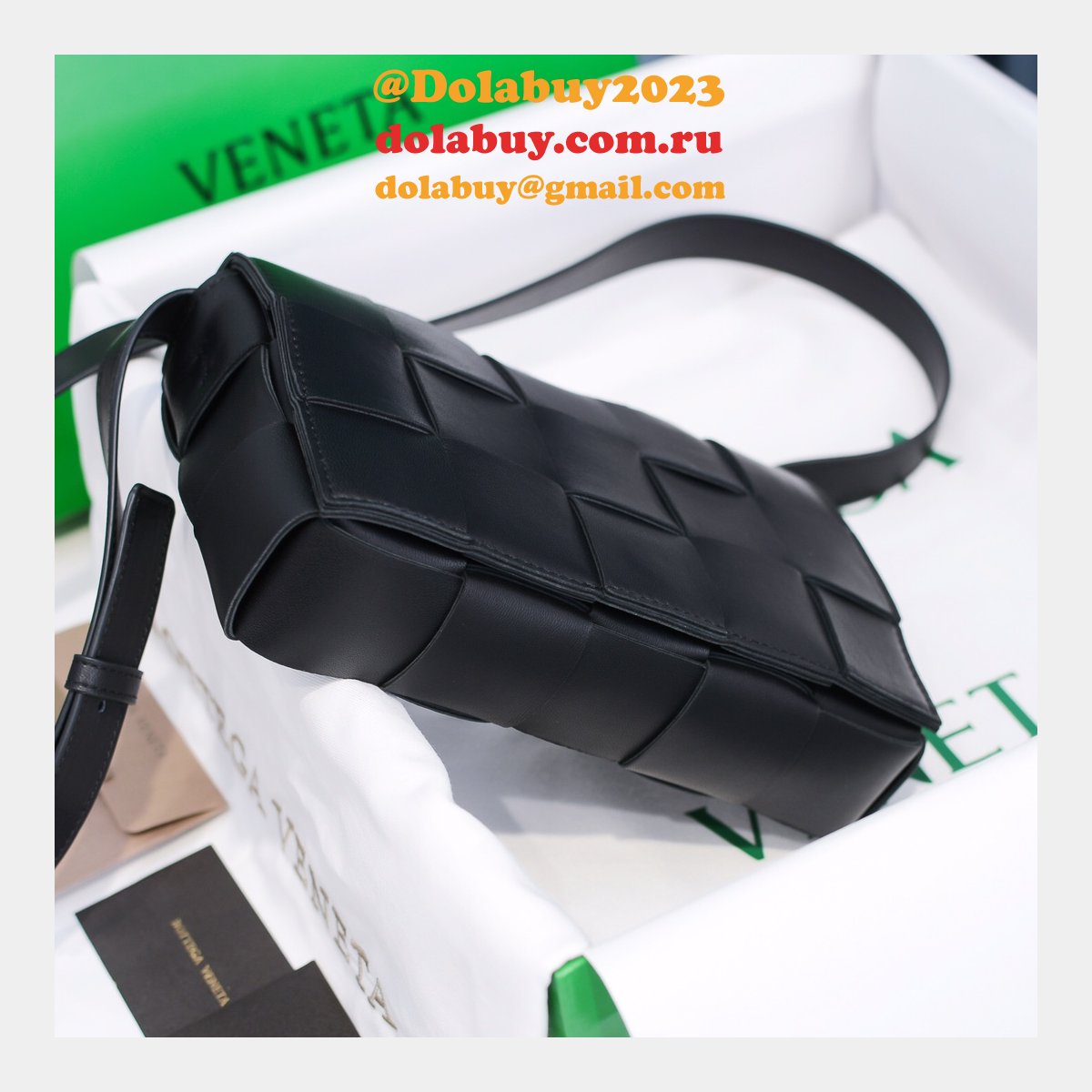 Top Quality Bottega Veneta Cassette Lambskin Crossbody Bag