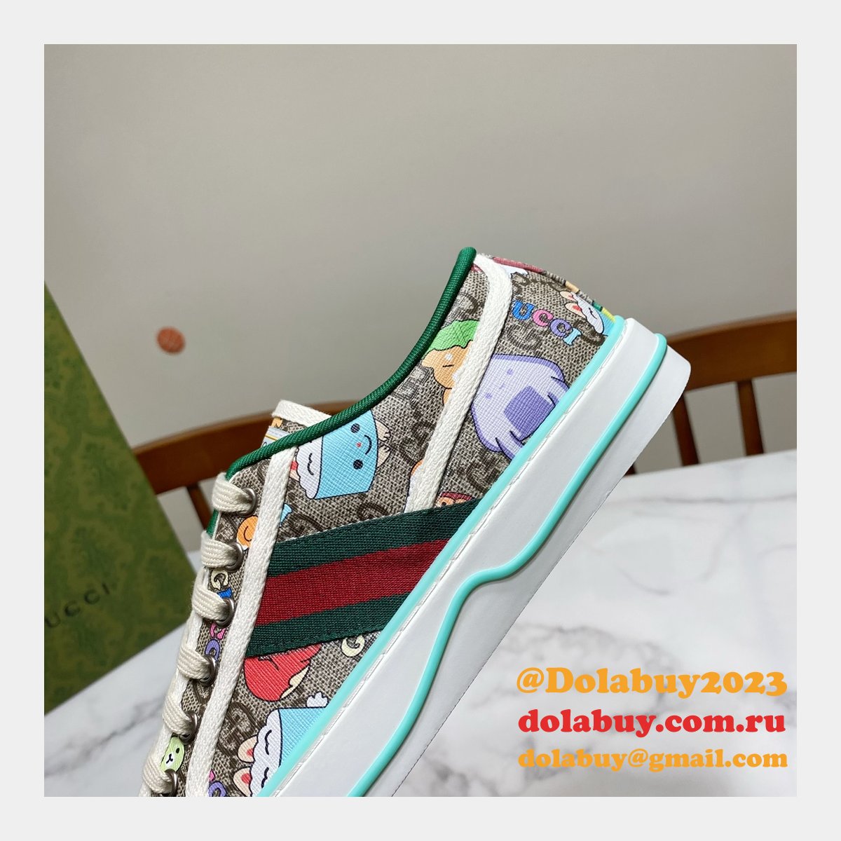 buy inspired replica G*u*i canvas designer shoes