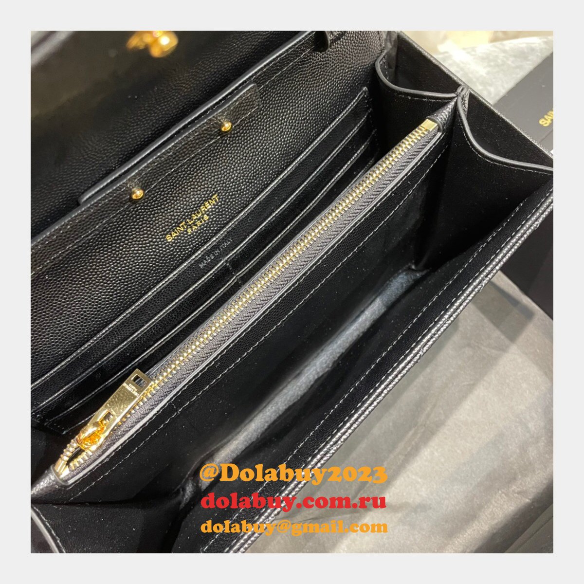 Top Sales Replica Saint Laurent 377828 Matelasse Chain Wallet Cassandre