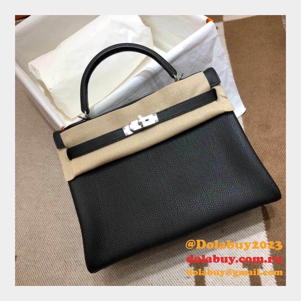 Hermes Kelly 32cm Togo leather Black