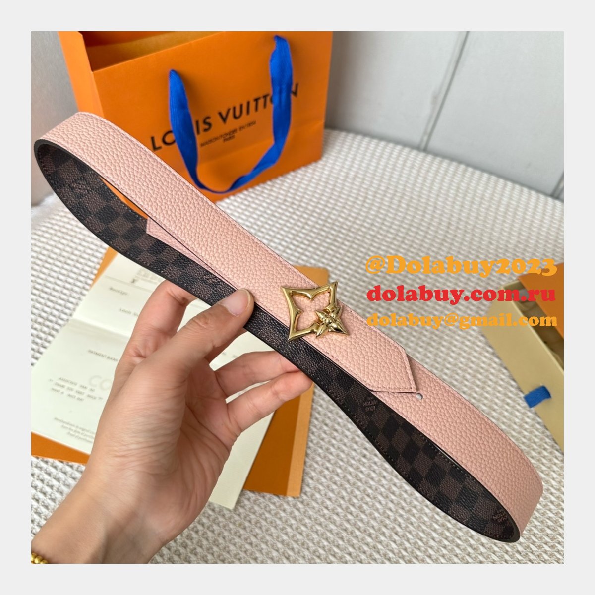 Cheap LV Flowergram 30mm Reversible Belt