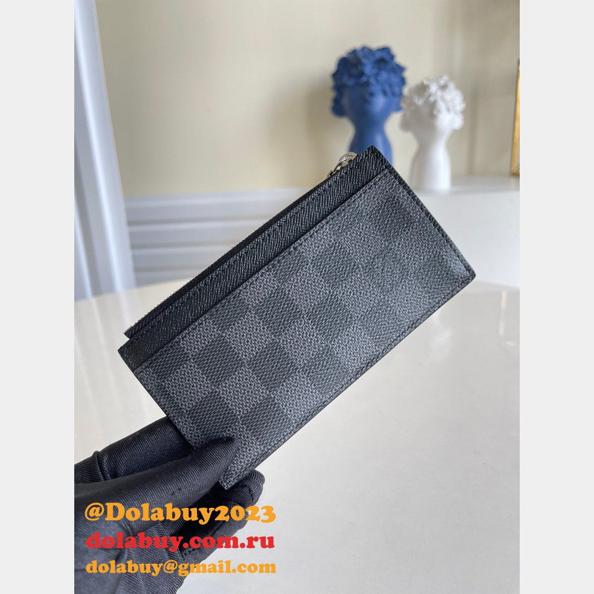 China Replica Louis Vuitton M64038 Coin Card Holder Damier Graphite Canvas