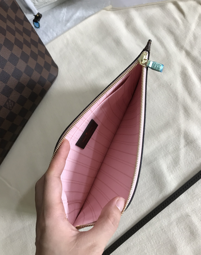 Luxury Louis Vuitton Neverfull M41357 GM Damier Ebene Canvas PINK 40CM